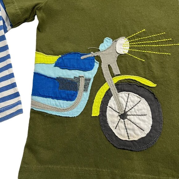 Mini Boden 1.5-2Y Motorcycle Appliqué Layered Sleeve Tee Shirt - Picture 2 of 4